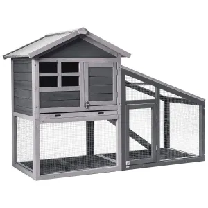 Tangkula Rabbit Hutch Indoor Outdoor, Wooden Chicken Coop, Bunny Hutch with Run