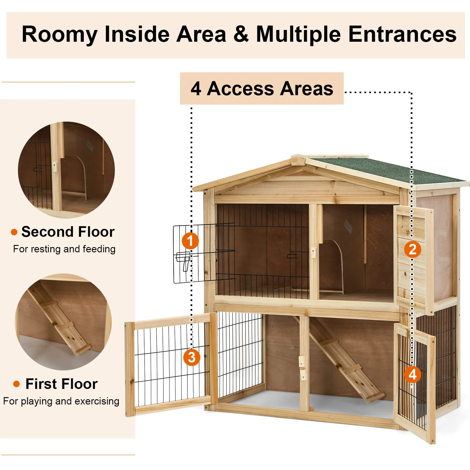 Tangkula Wood Chicken Coop and Rabbit Hutch