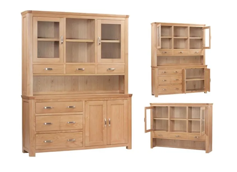 Treviso Oak Large Buffet & Hutch