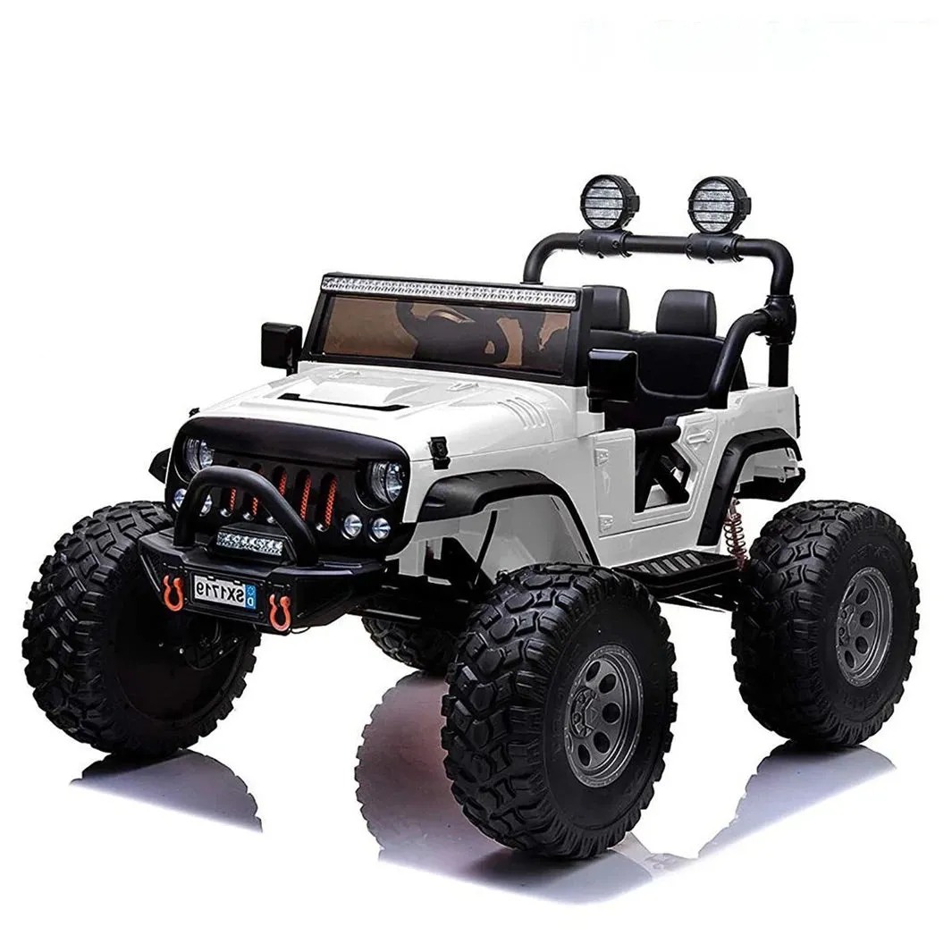 Upgraded 2025 Licensed 12V Off-Road Lifted JEEP Wrangler | Leather Seats | Rubber Tires | 2 Seater | 4x4 | Remote