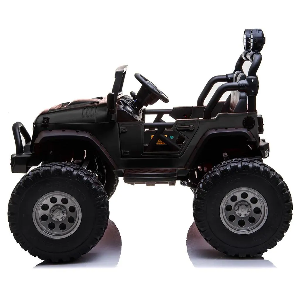 Upgraded 2025 Licensed 12V Off-Road Lifted JEEP Wrangler | Leather Seats | Rubber Tires | 2 Seater | 4x4 | Remote