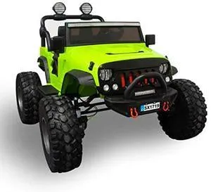 Upgraded 2025 Licensed 12V Off-Road Lifted JEEP Wrangler | Leather Seats | Rubber Tires | 2 Seater | 4x4 | Remote