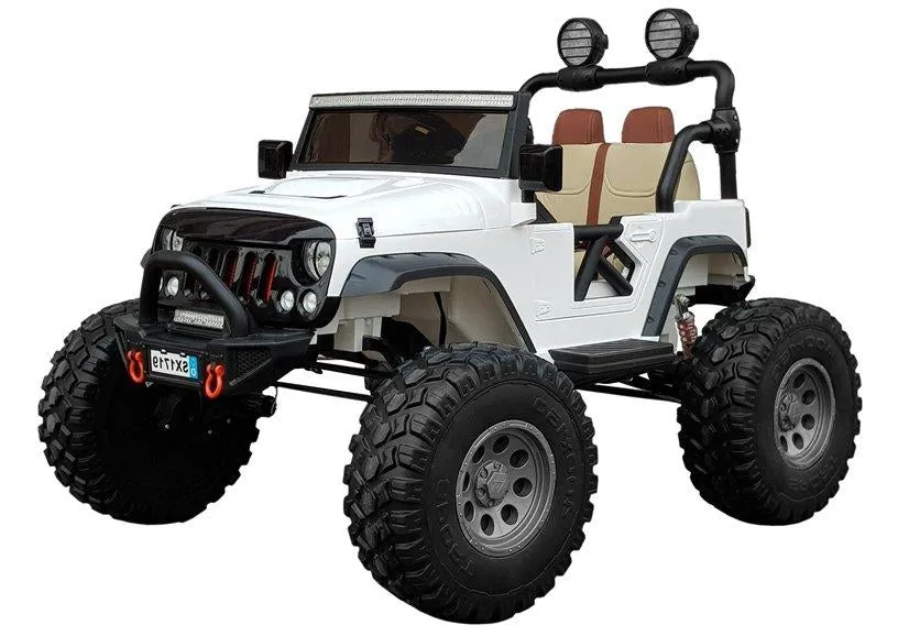 Upgraded 24V | 2025 Licensed Off-Road Lifted Monster JEEP Wrangler | Leather Seats | Rubber Tires | 2 Seater | 4x4 | Remote