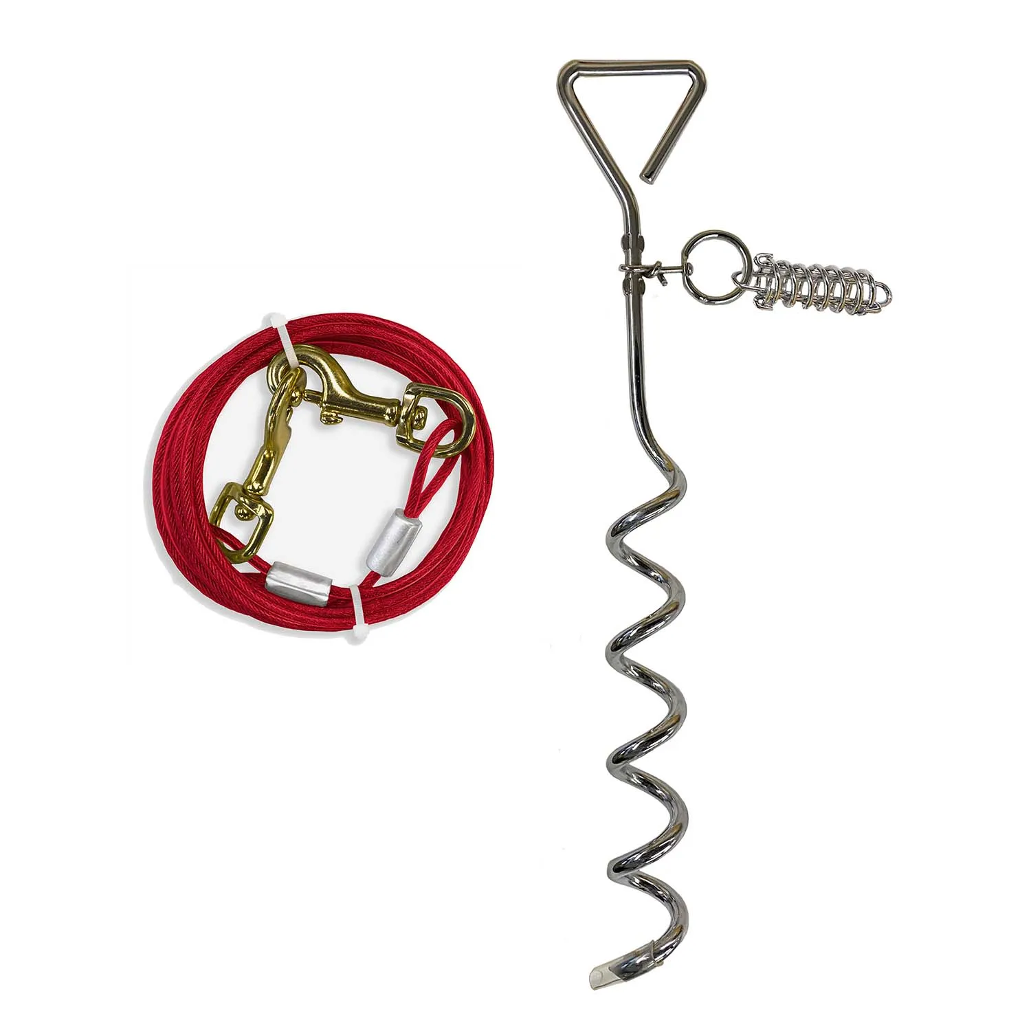 Walk About Tie-Out Dog Spiral Stake, Silver