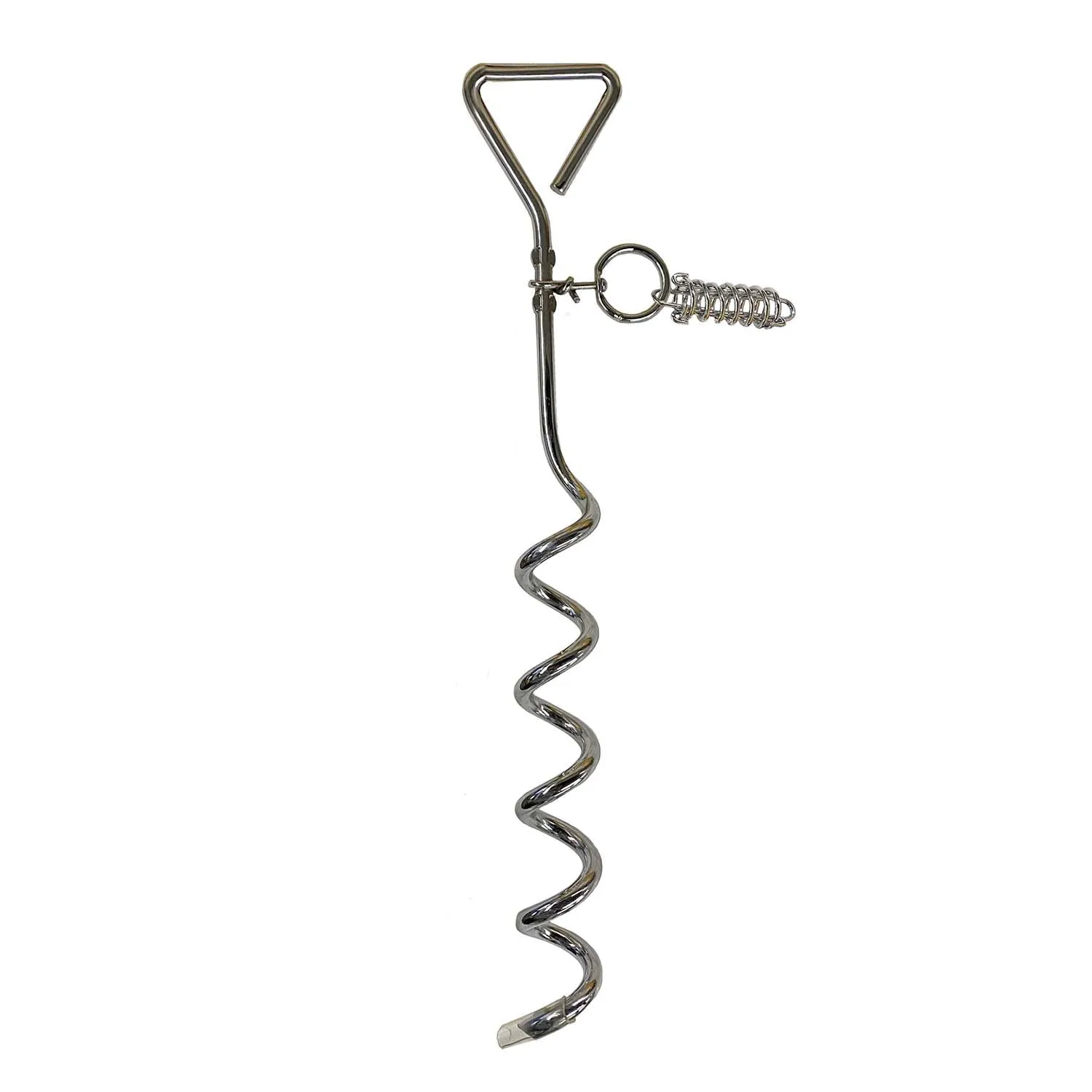 Walk About Tie-Out Dog Spiral Stake, Silver