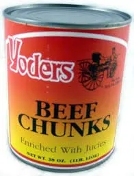 Yoder's Canned Beef Chunks - Full Case